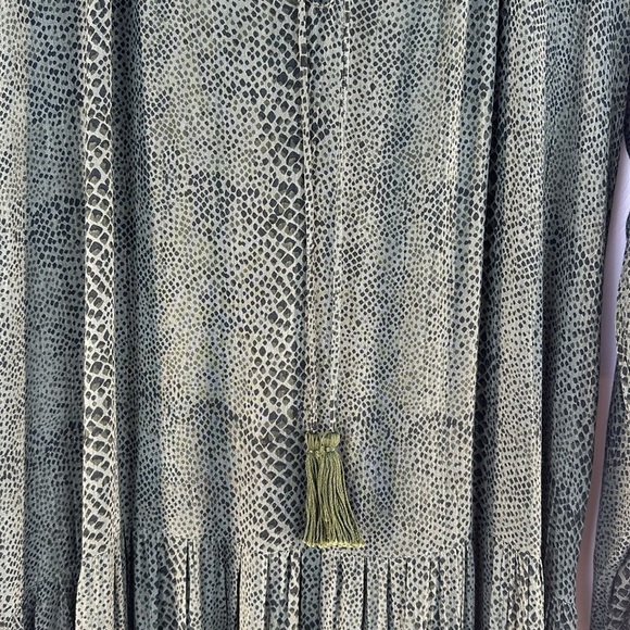 Karyn Seo Snake Print Long Sleeve Tiered Maxi Dress - Picture 7 of 12